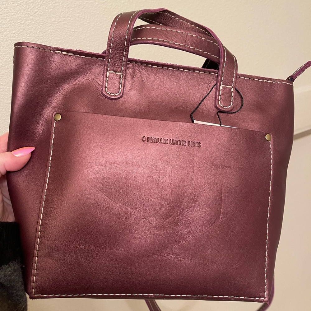 Portland Leather Goods Genuine Leather Premium Mini Crossbody in Disco